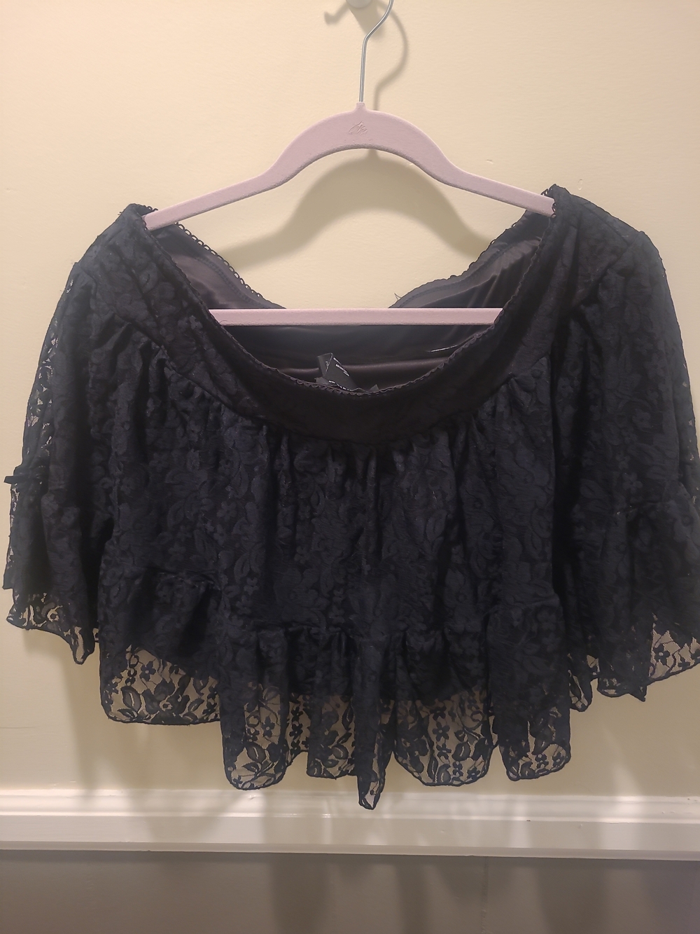 Social Collision Womens XL Super Grunge Goth Lace Miniskirt Bat Emblem